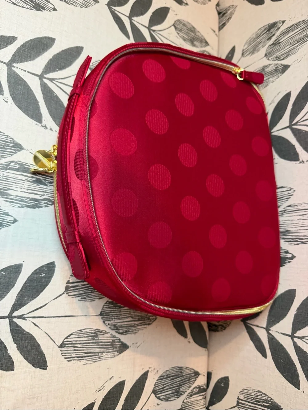 Estée Lauder 2025 Holiday Red Polka Dot Cosmetic Train Case Makeup Bag
